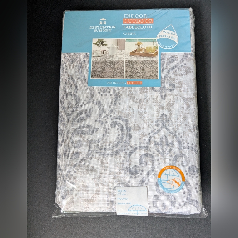 Destination Summer Gray Tablecloth